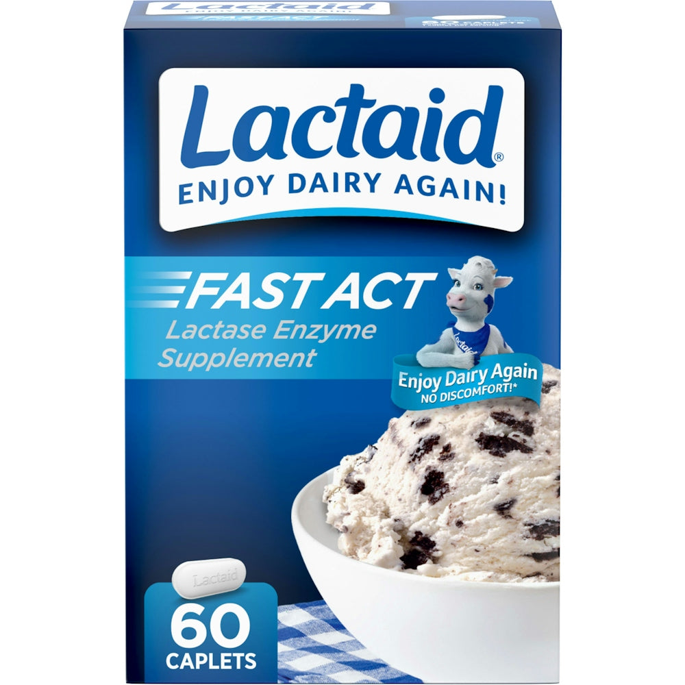 Lactaid Fast Act Lactose Intolerance Relief Caplets With Lactase Enzyme, 60 Travel Packs Of 1-ct by Pasteur Pharmacy
