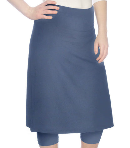 Plus Size Modest Swim and Sports Midi Skirt with Attached Leggings - UPF 50 Protection by Kosher Casual USA