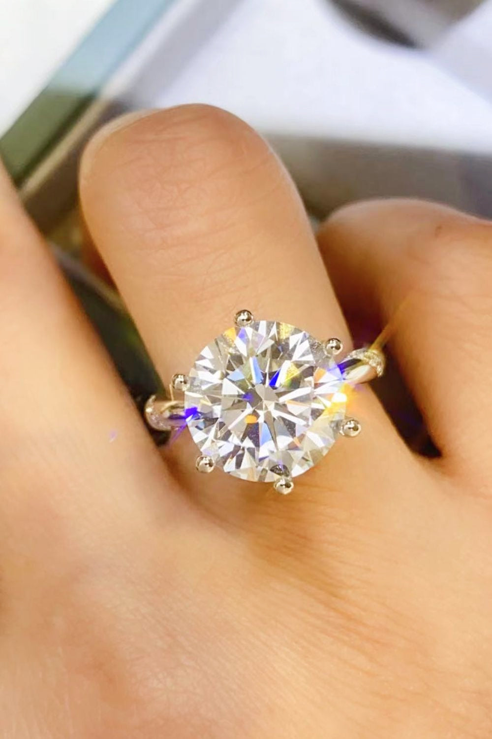 5 Carat Brilliant Round Cut Sparkala™ 6-Prong Ring (Platinum Over Pure Sterling Silver) by Sparkala