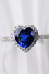 2 Carat Blue Sparkala™ Heart-Shaped Side Stone Ring by Sparkala