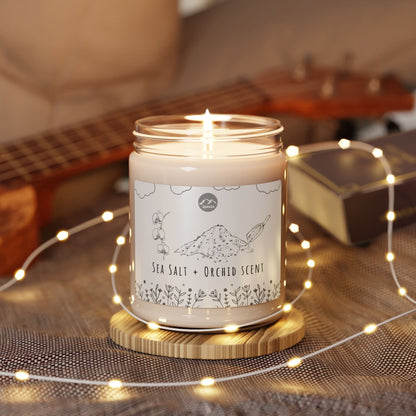 Serene Sea Salt + Orchid Scented Soy Candle, Natural Wellness Gift, Relaxation, Home Decor, Aromatherapy, Eco-Friendly -- 9 oz by Spee24, LLC