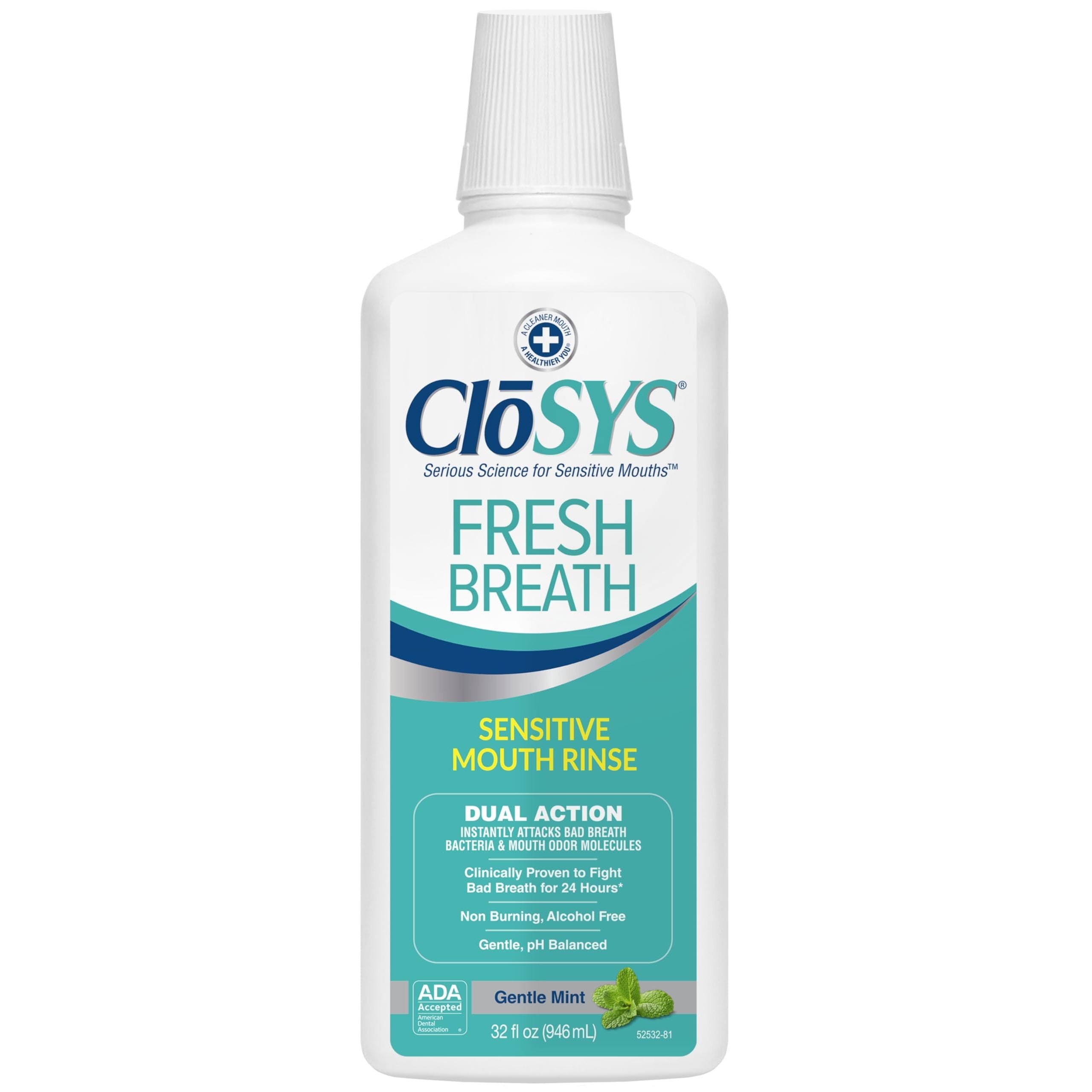 Closys Non Irritating Sensitive Gentle Mint Rinse 32 Oz Box by Pasteur Pharmacy