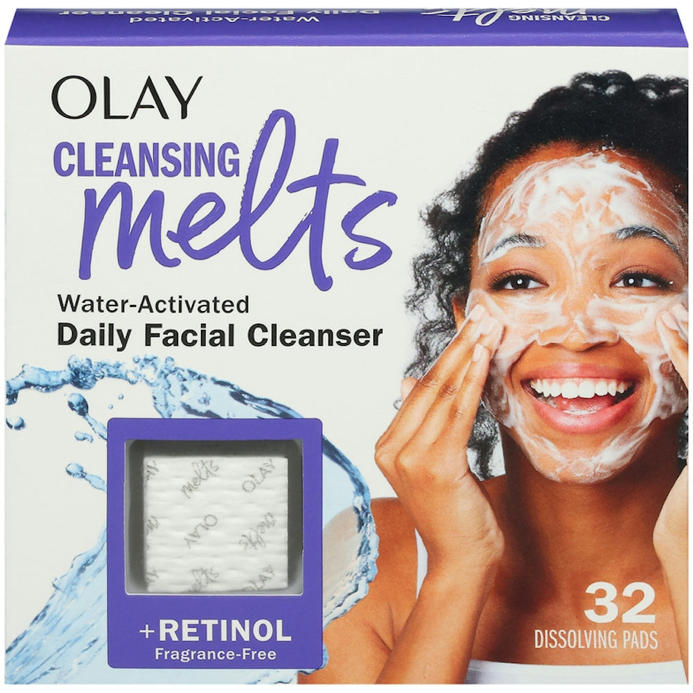 Olay Cleansing Melts Facial Cleanser with Retinol, 3 in 1 Pads, 32 Count by Pasteur Pharmacy