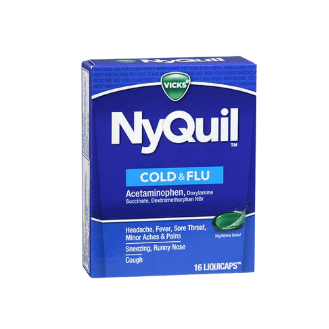 Vicks NyQuil Cold &amp; Flu Nighttime Relief LiquiCaps (16ct) by Farmacias Savia