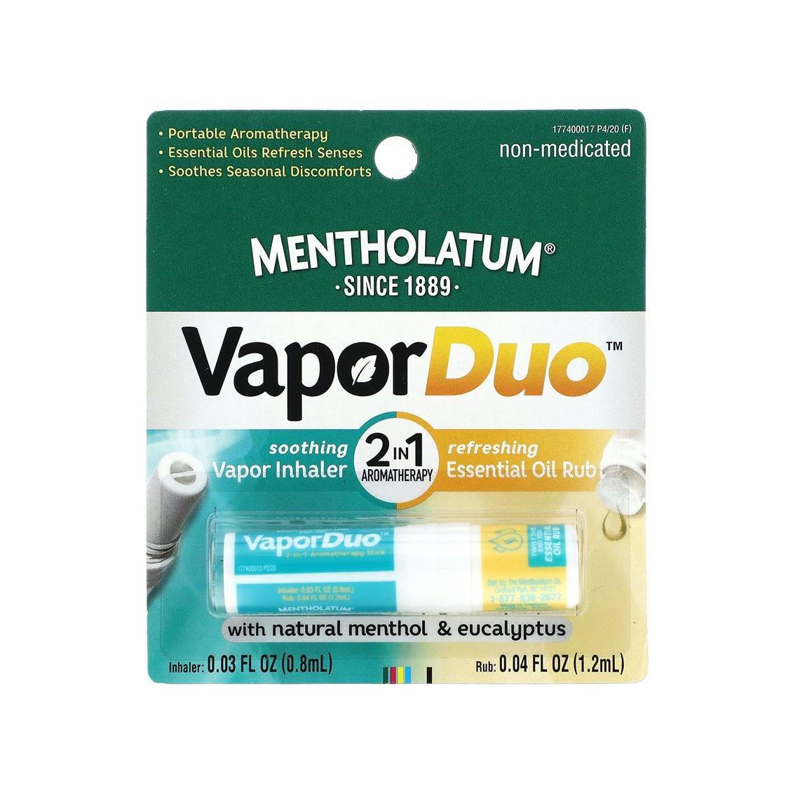 Mentholatum Vapor Inhaler &amp; Essential Oil Rub, With Natural Menthol &amp; Eucalyptus, Soothing, Refreshing, 2 In 1 Aromatherapy by Pasteur Pharmacy