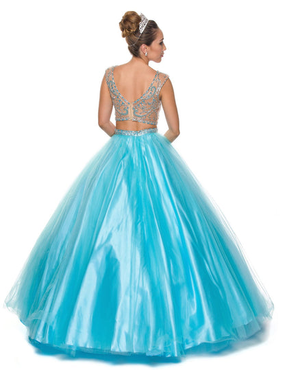 Juliet 338 Quinceanera Dress 2-Piece Bateau Neckline Cap Sleeve by DiscountDressShop