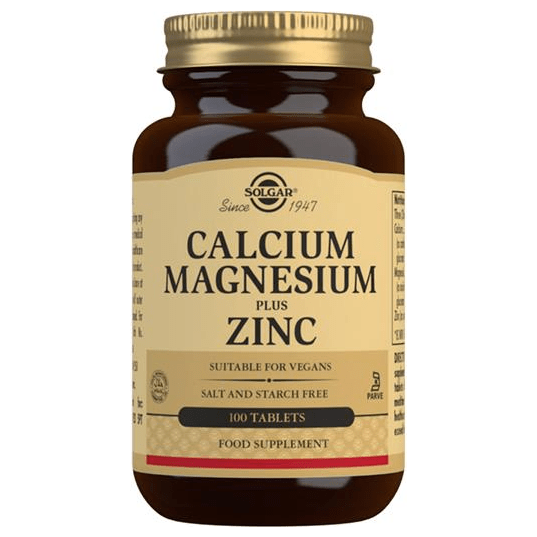 Solgar Calcium Magnesium plus Zinc 100 Tablets by Pasteur Pharmacy