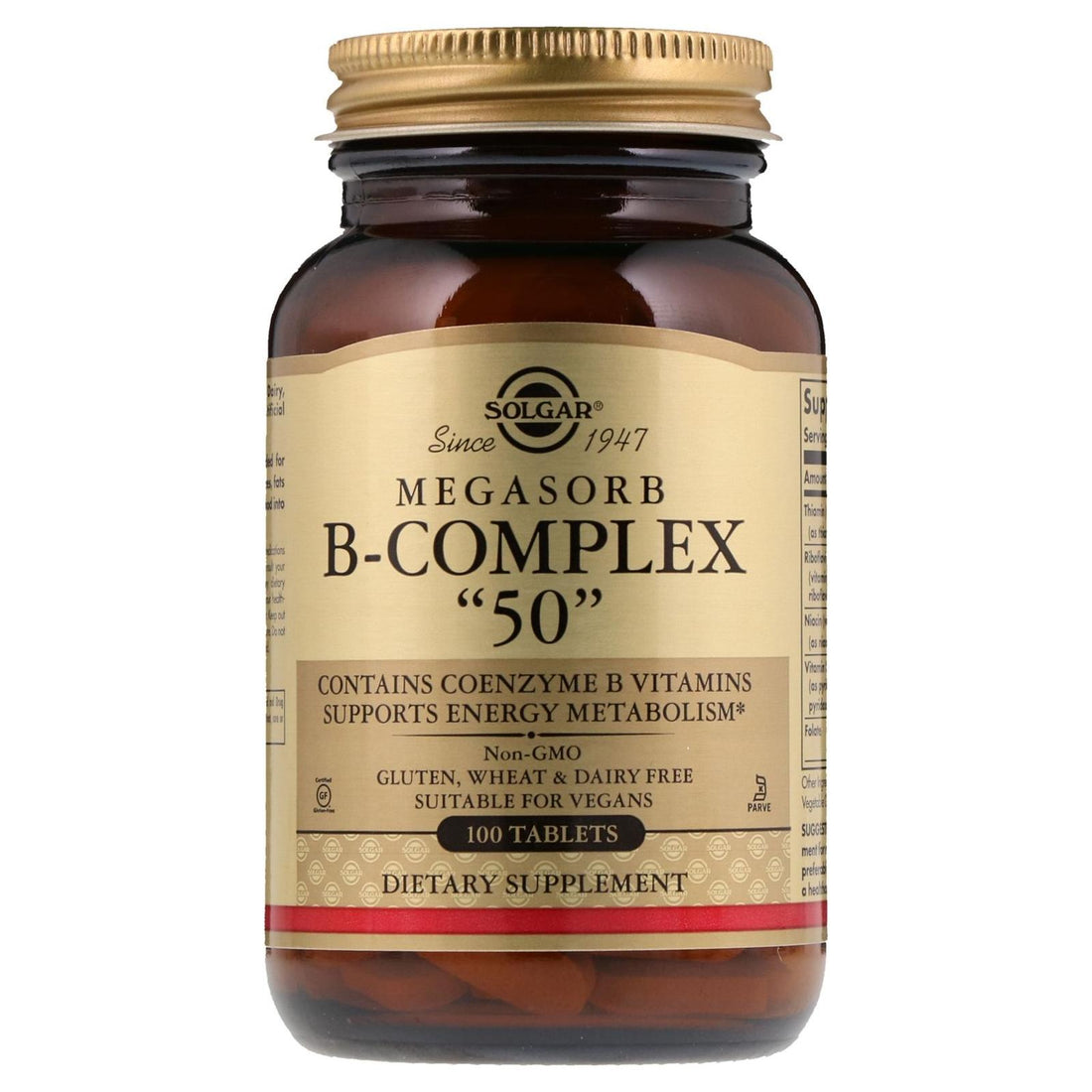 Solgar Megasorb B-Complex "50" 100 Tablets by Pasteur Pharmacy