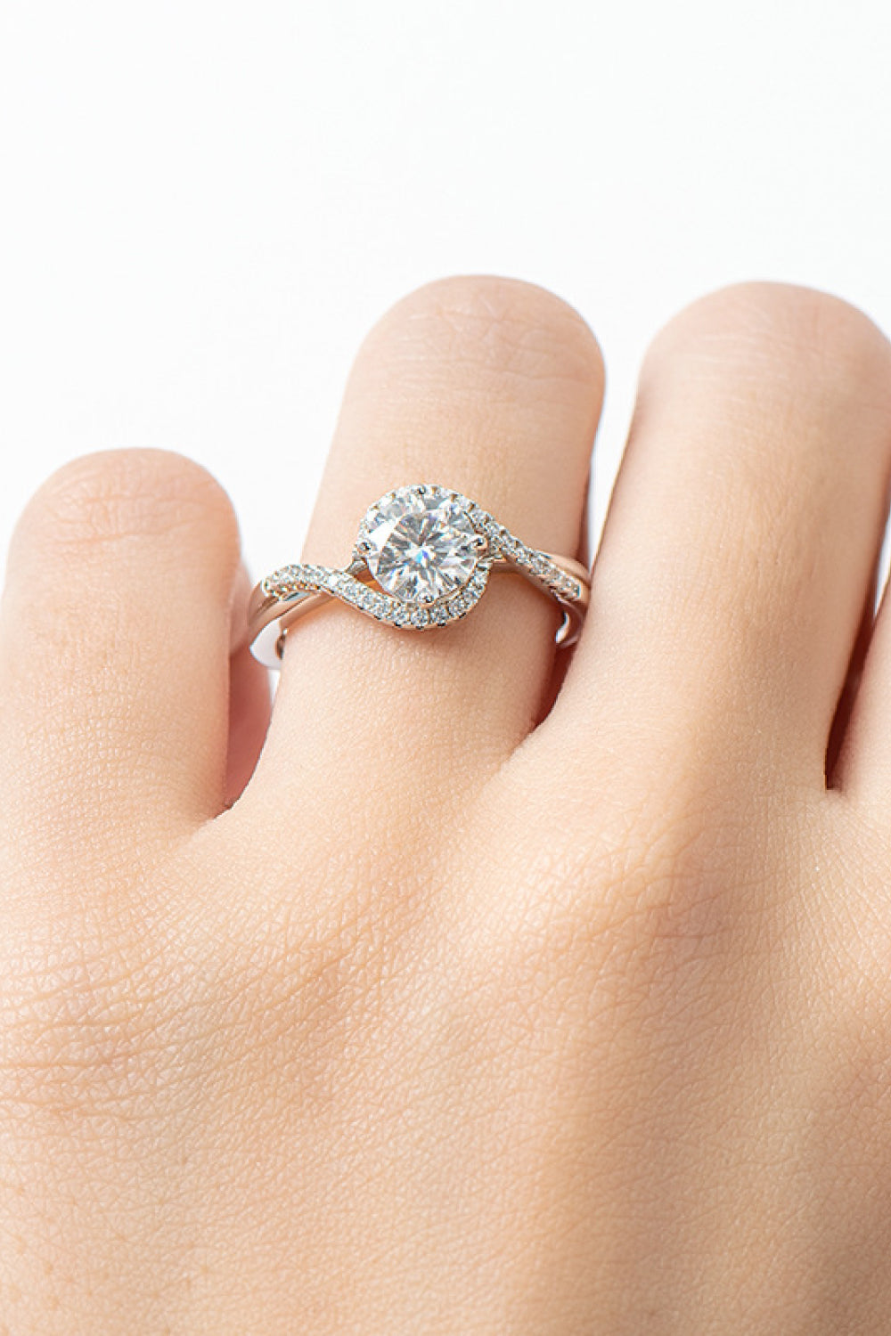 1 Carat Brilliant Round Cut Sparkala™ Crisscross 925 sterling silver Ring by Sparkala