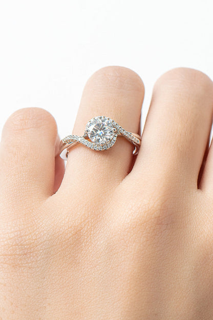 1 Carat Brilliant Round Cut Sparkala™ Crisscross 925 sterling silver Ring by Sparkala