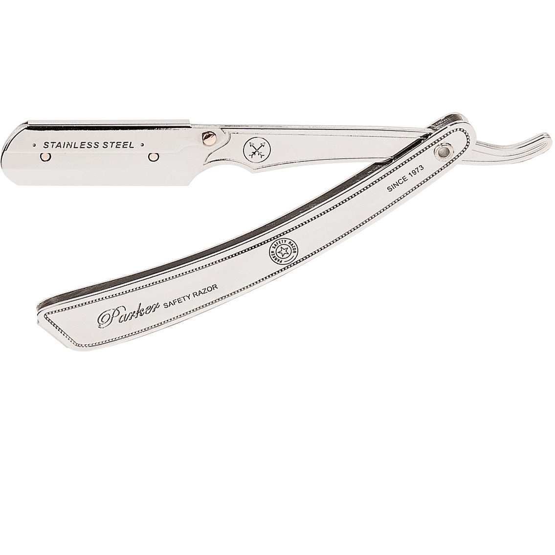 Parker Heavy-Duty Stainless-Steel Handle Clip Type Barber/Straight Razor by Pasteur Pharmacy
