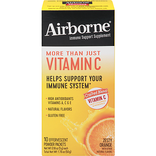 Airborne Vitamin C, Zesty Orange, Packets by Pasteur Pharmacy