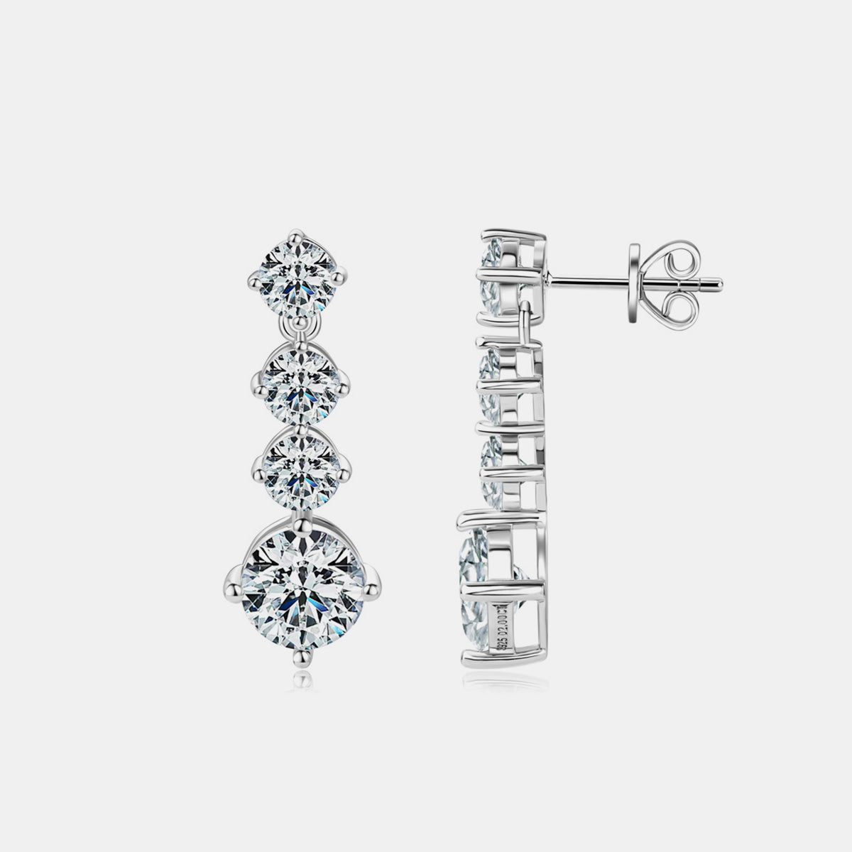 4 Carat Sparkala™ Pure Sterling Silver Earrings by Sparkala
