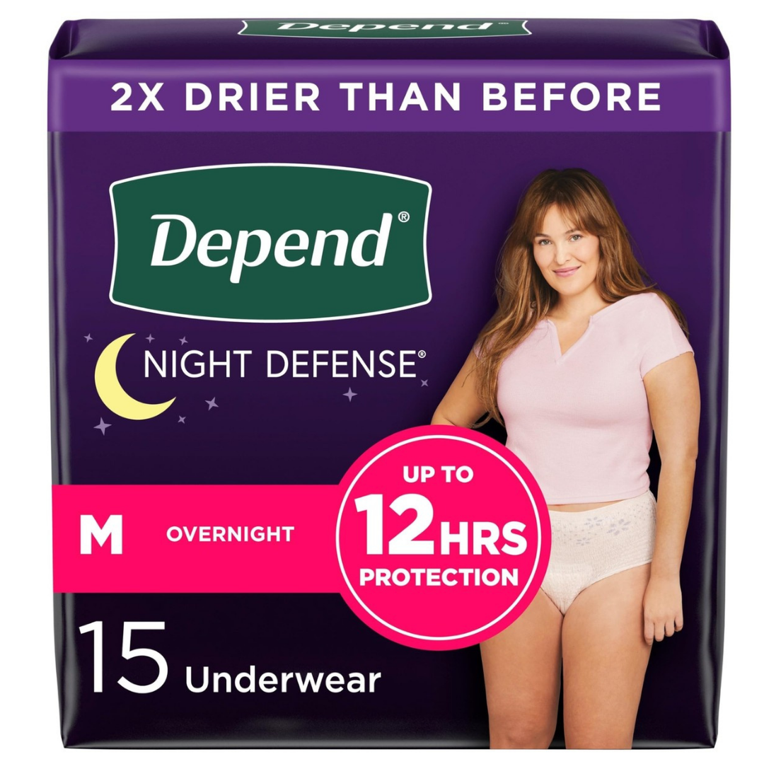 Depend Night Defense Incontinence Underwear for Women Medium (15 ct) by Farmacias Savia