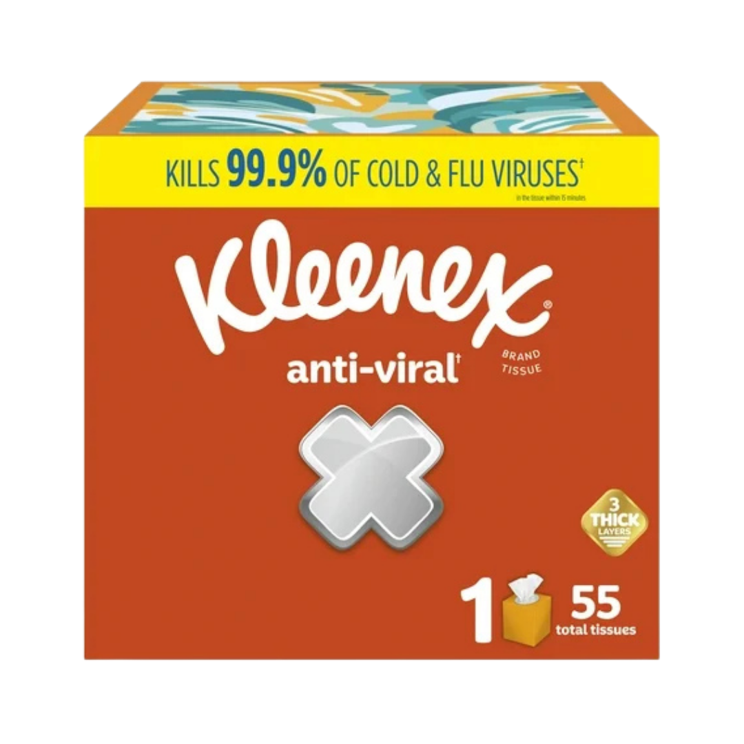 Kleenex Anti-Viral Facial Tissues Cube (55 Count) by Farmacias Savia