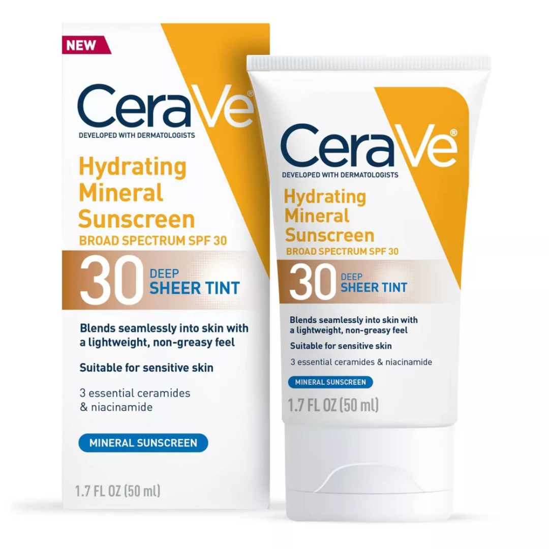 CeraVe Hydrating Mineral Sunscreen SPF 30 Deep Tint (1.7oz) by Farmacias Savia