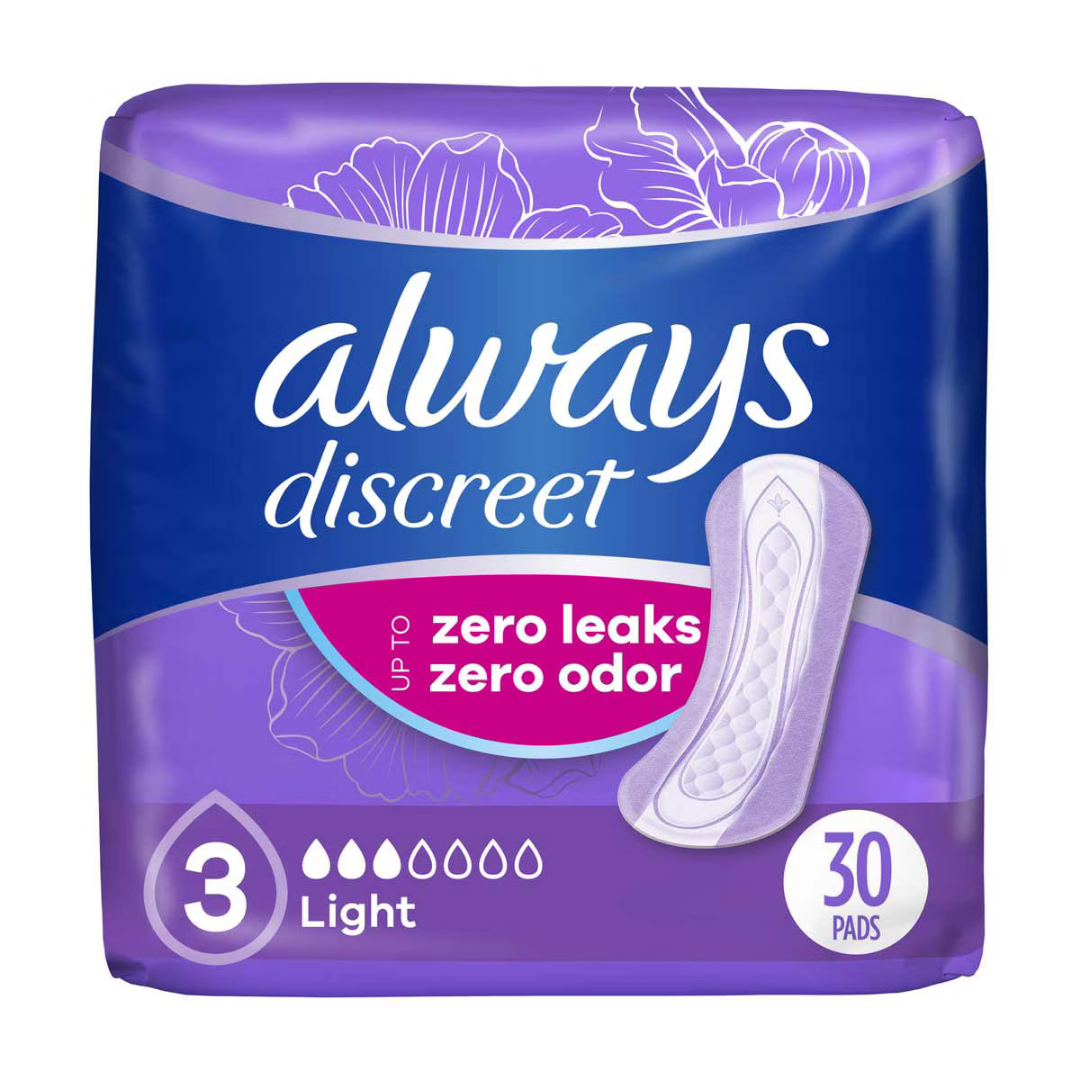Always Discreet Incontinence Pads Light Absorbency Size 3 (30 ct) by Farmacias Savia