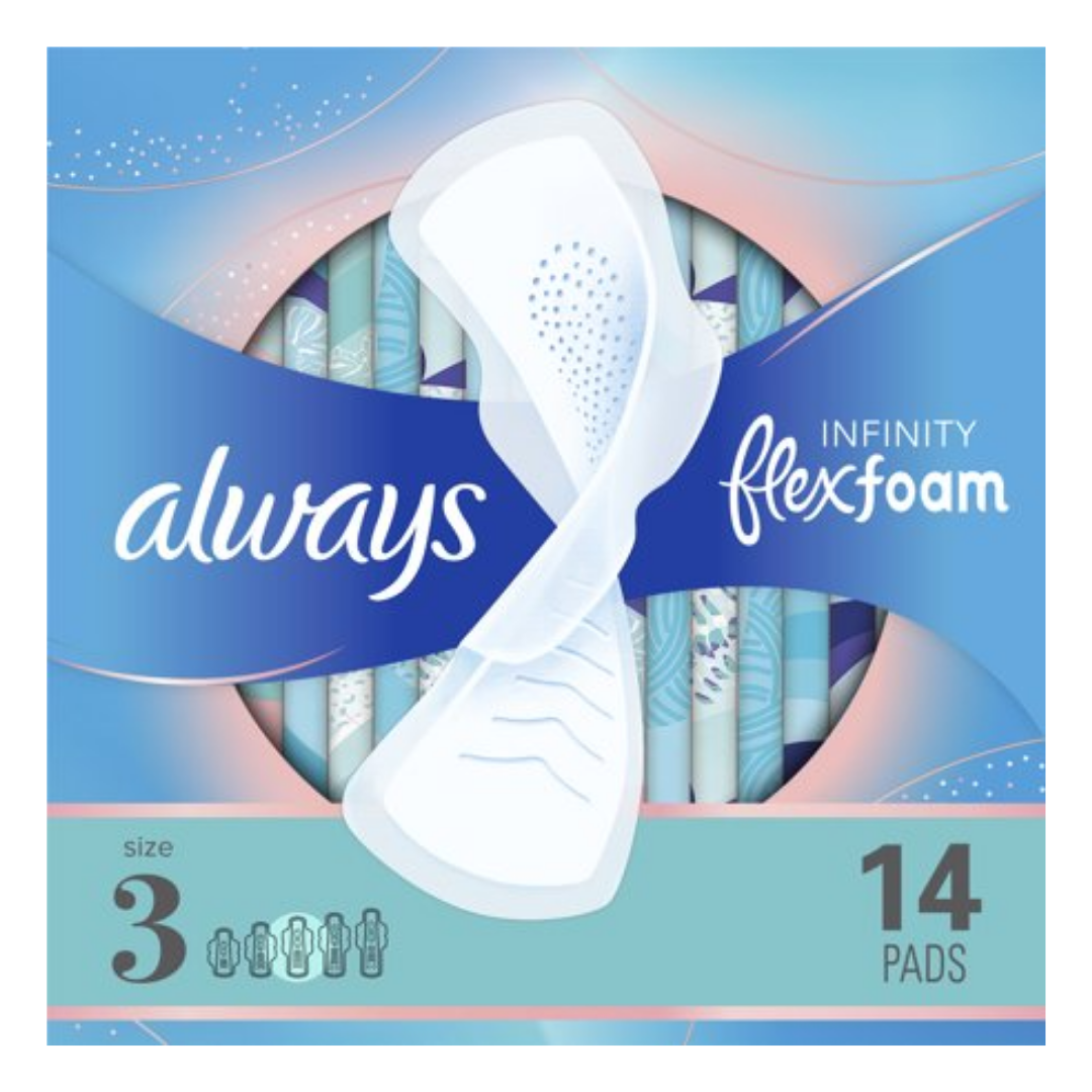 Always Infinity FlexFoam Size 3 Extra Heavy Flow (14 Pads) by Farmacias Savia