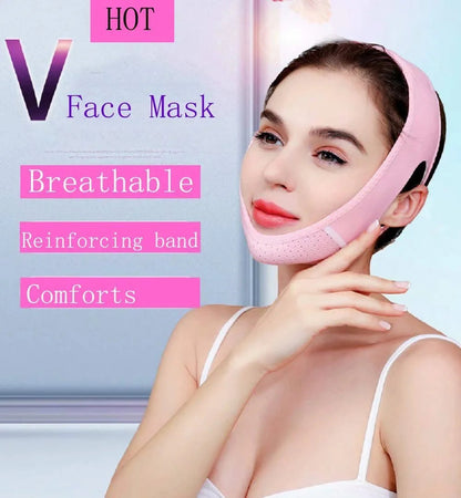 Reusable V Line Mask,V Shaped Face Mask for Sagging,Refined Jawline Support Strap,Adjustable Facial Slimming Strap,Chin up &amp; Face Lifting Belt by Korean Skin Care