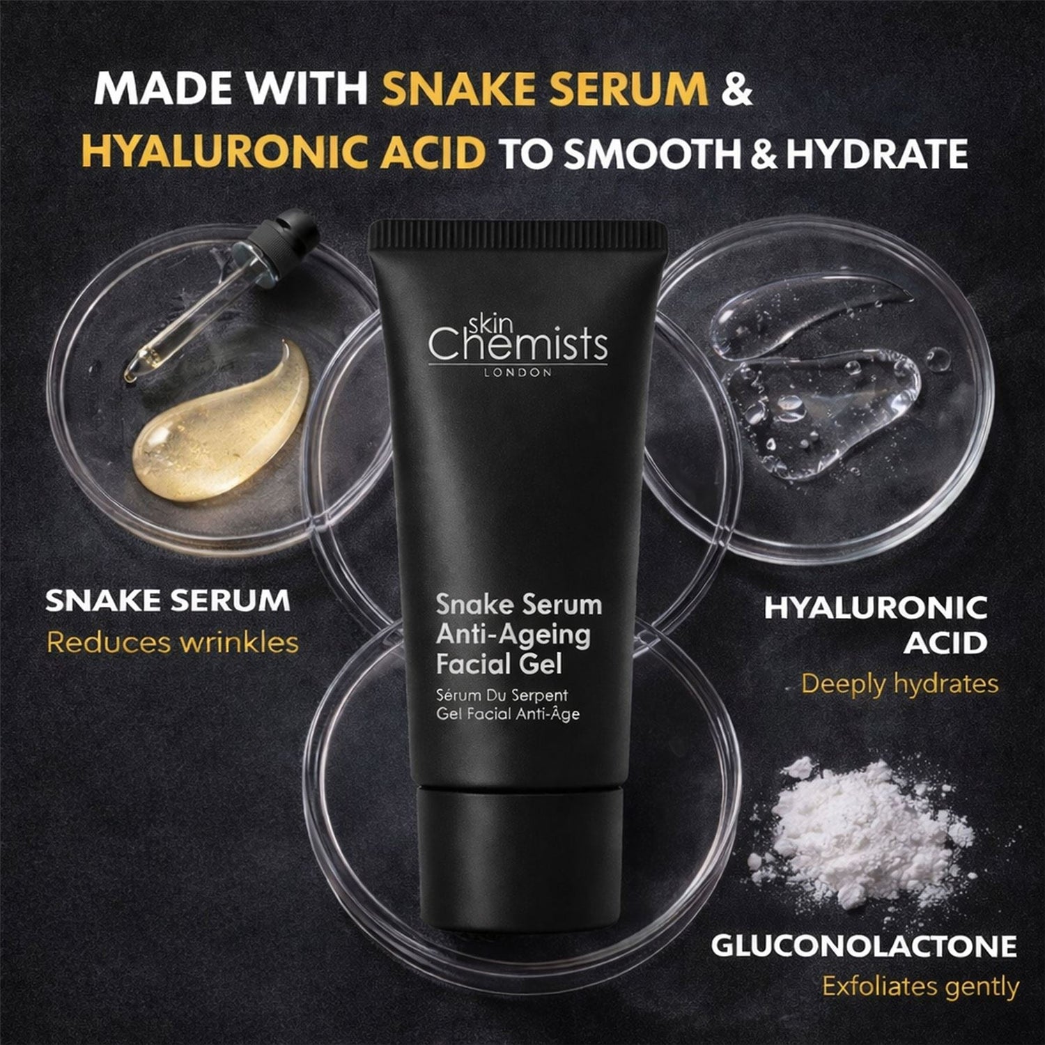 skinChemists Snake Serum Anti-Ageing Facial Gel 30ml by skinChemists US
