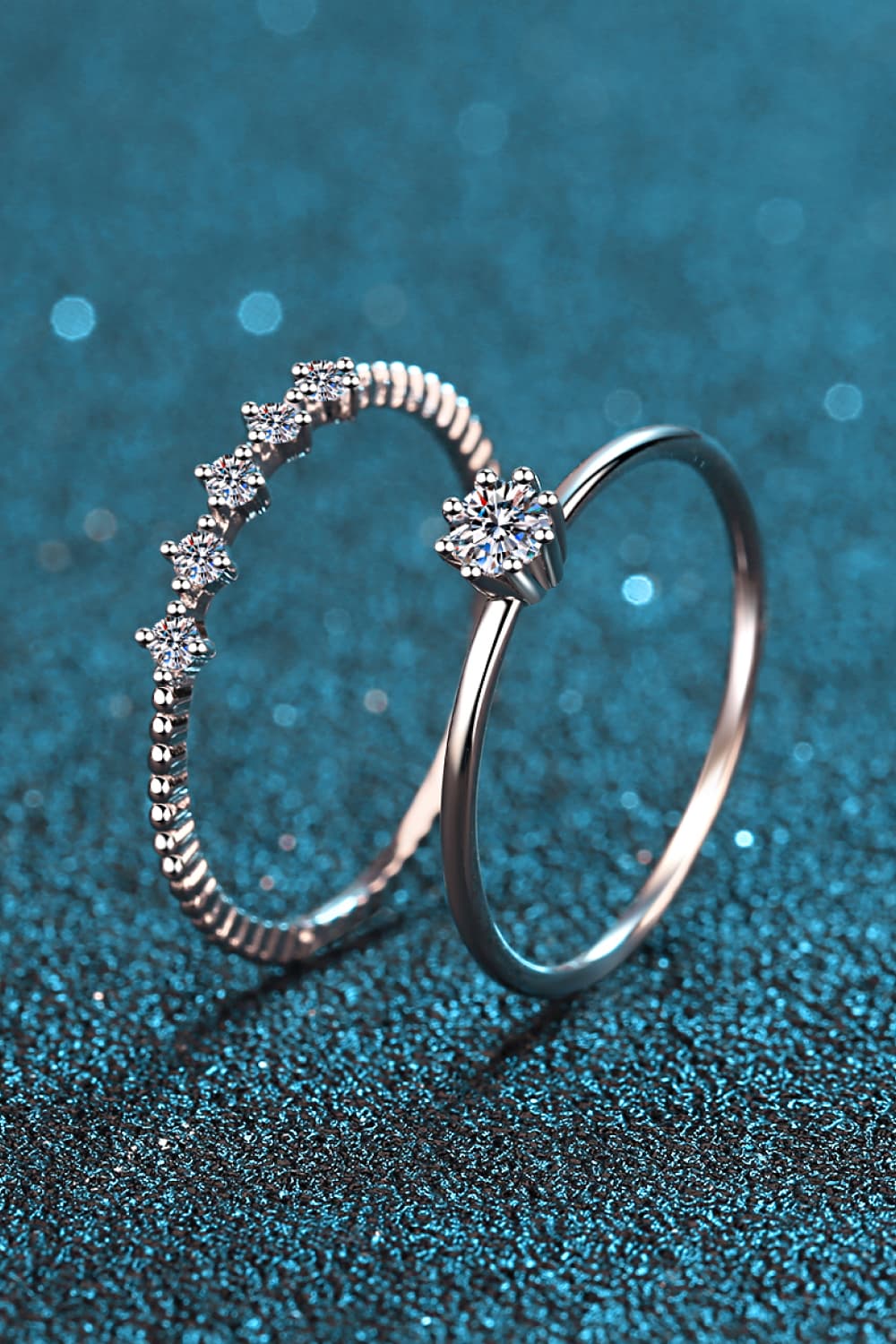 Sparkala™ 925 Sterling Silver Two-Piece Ring Set by Sparkala