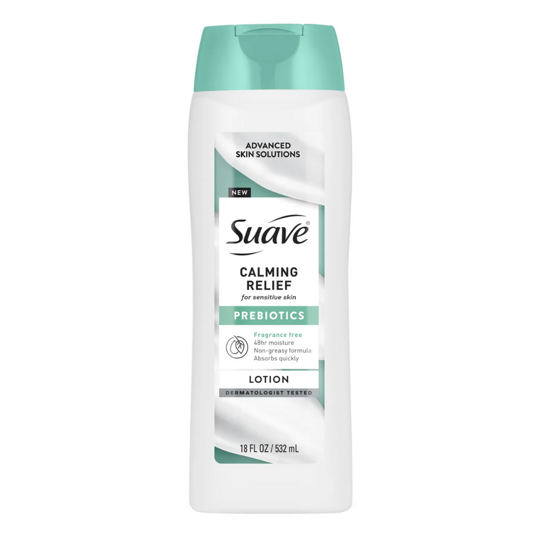 Suave Skin Solutions Calming Relief Body Lotion with Prebiotics (18 fl oz) by Farmacias Savia