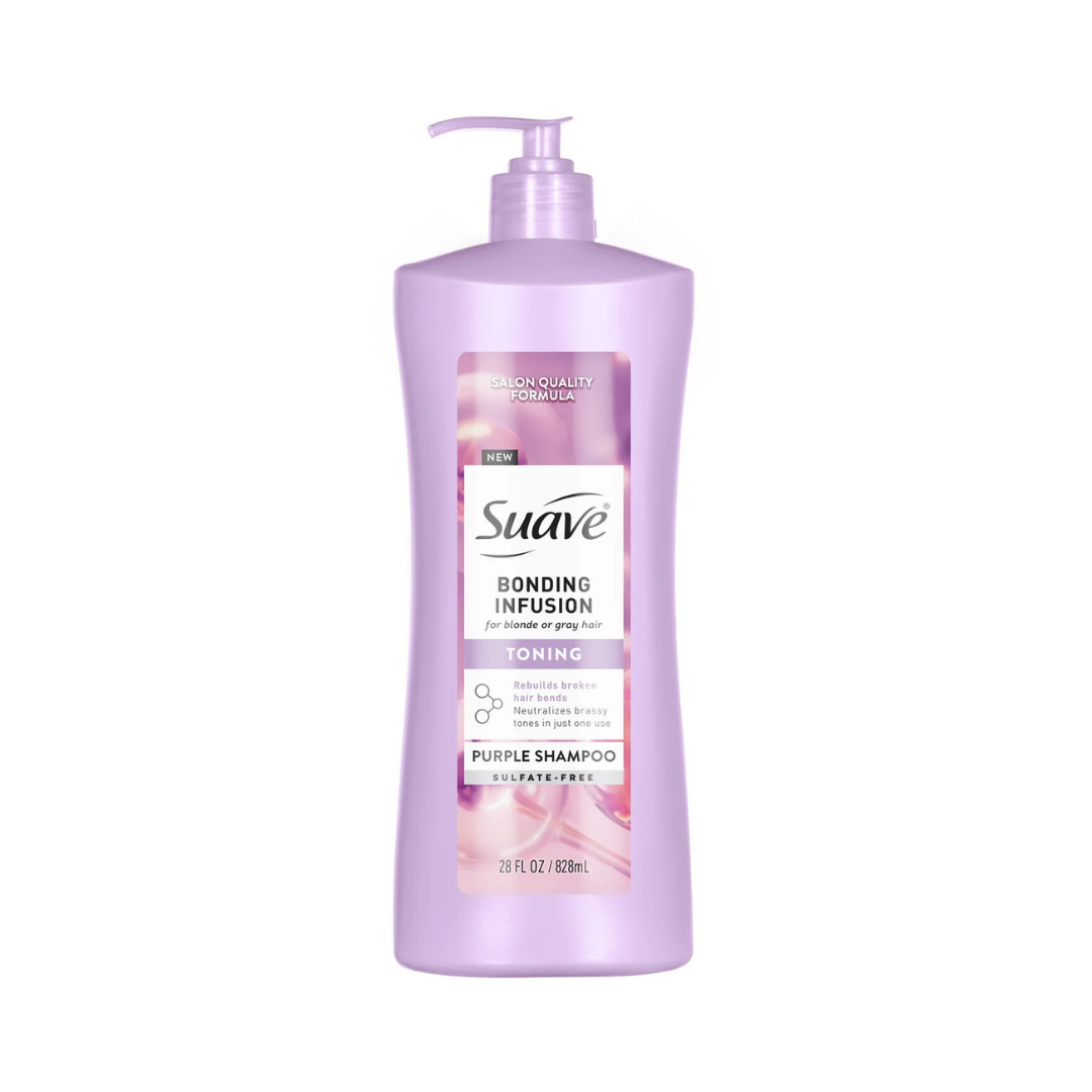 Suave Bonding Infusion Purple Toning Shampoo for Blonde &amp; Gray Hair (28 oz) by Farmacias Savia