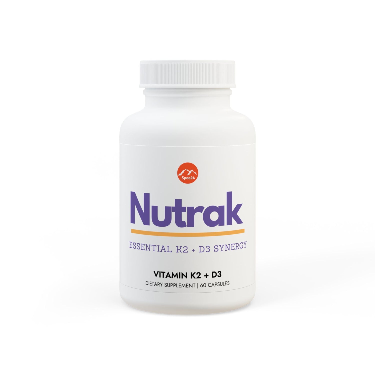 Nutrak Vitamin K2 + D3 Supplement (60 Capsules) by Spee24, LLC