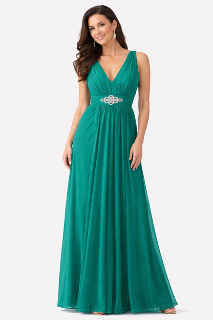 CLEARANCE - Cinderella Divine 3914 Chiffon Semi Formal Jade Dress (Size 3XL, 4XL) by DiscountDressShop