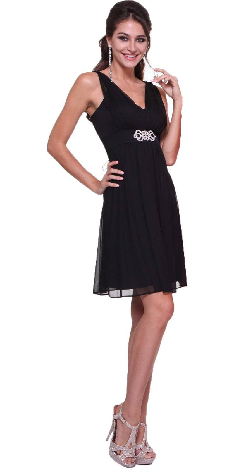 CLEARANCE - Cinderella Divine 3915 Chiffon Dress Knee Length (Size XL) by DiscountDressShop
