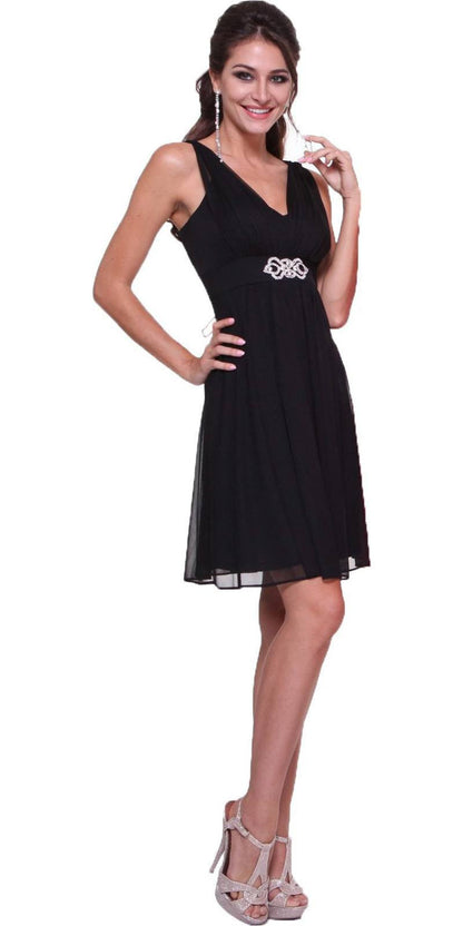 CLEARANCE - Cinderella Divine 3915 Chiffon Dress Knee Length (Size XL) by DiscountDressShop
