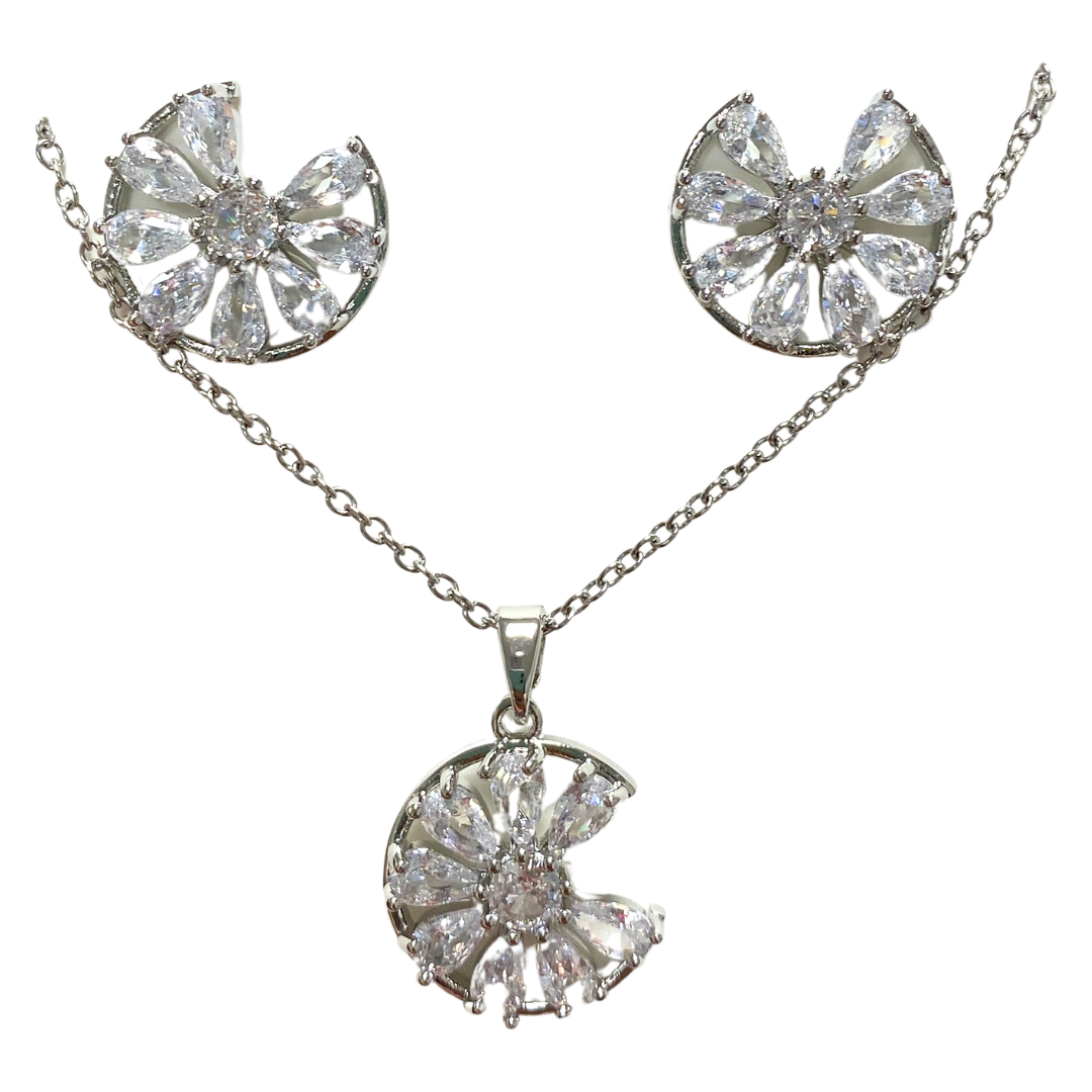Floral &amp; Gemstone Necklace and Earrings Set – Multiple Styles by Farmacias Savia