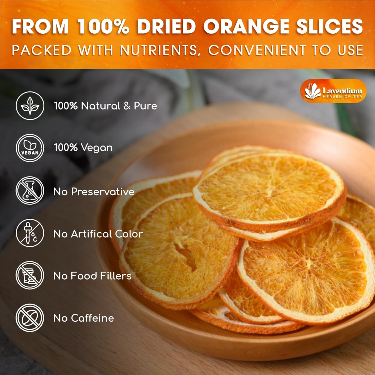 Premium Dried Orange Slices 6oz – Natural Dehydrated Citrus Wheels for Tea, Cocktails, Baking, Holiday Decorations, Potpourri, and Crafts. by FreshDrinkUS - Natural and Premium Herbal Tea