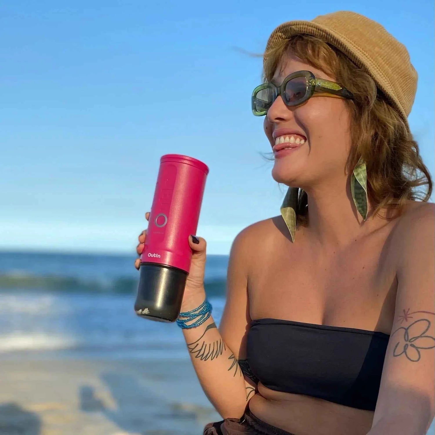Nano Portable Espresso Machine (Fuchsia Pink) by OutIn
