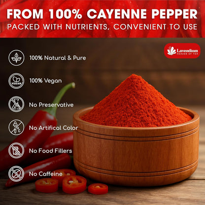 Premium Cayenne Pepper Powder– Pure Ground Red Pepper, Bold and Spicy Flavor by FreshDrinkUS - Natural and Premium Herbal Tea
