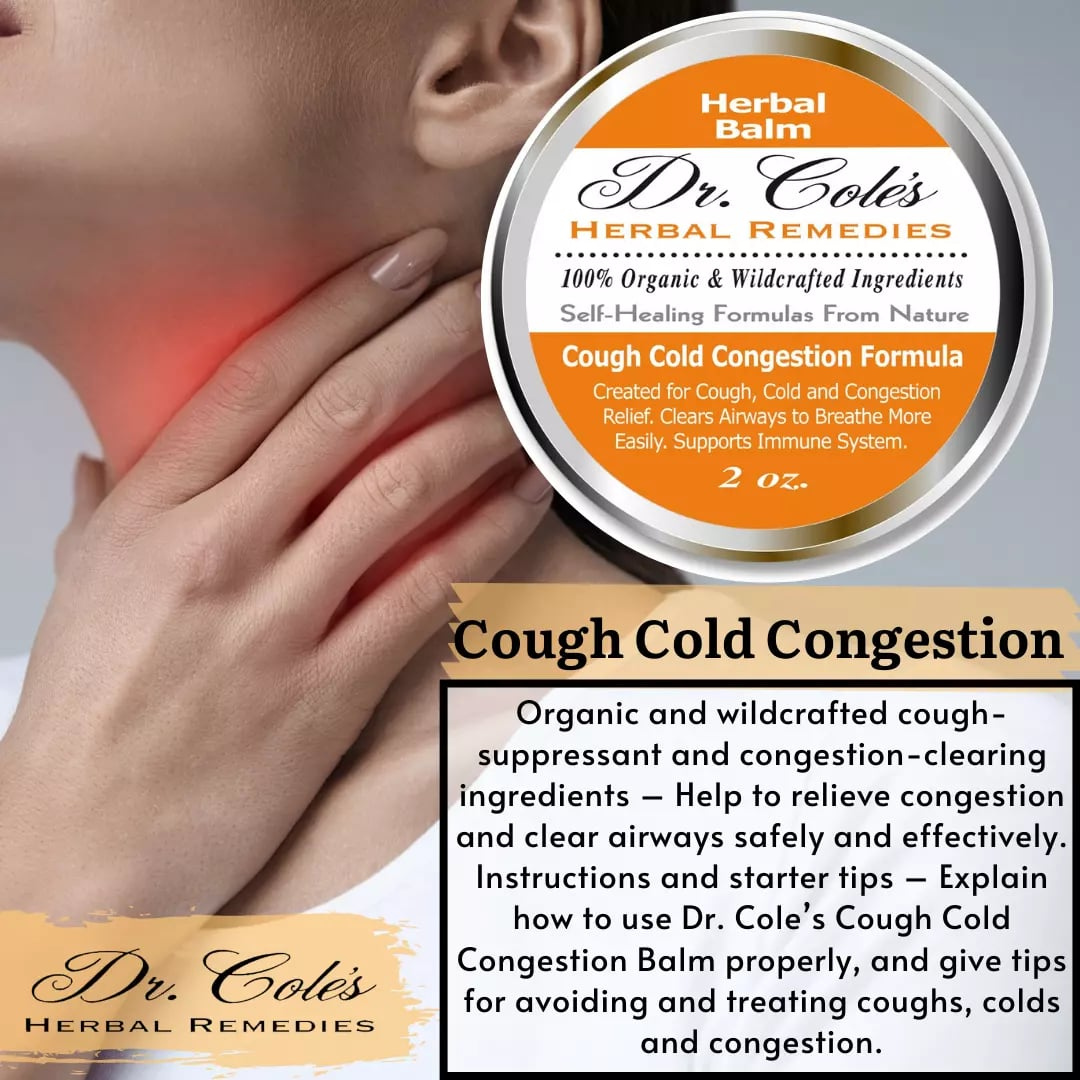 26 - Dr. Cole’s Organic Cough Cold Congestion Relief Balm by COLEHERBALS LLC