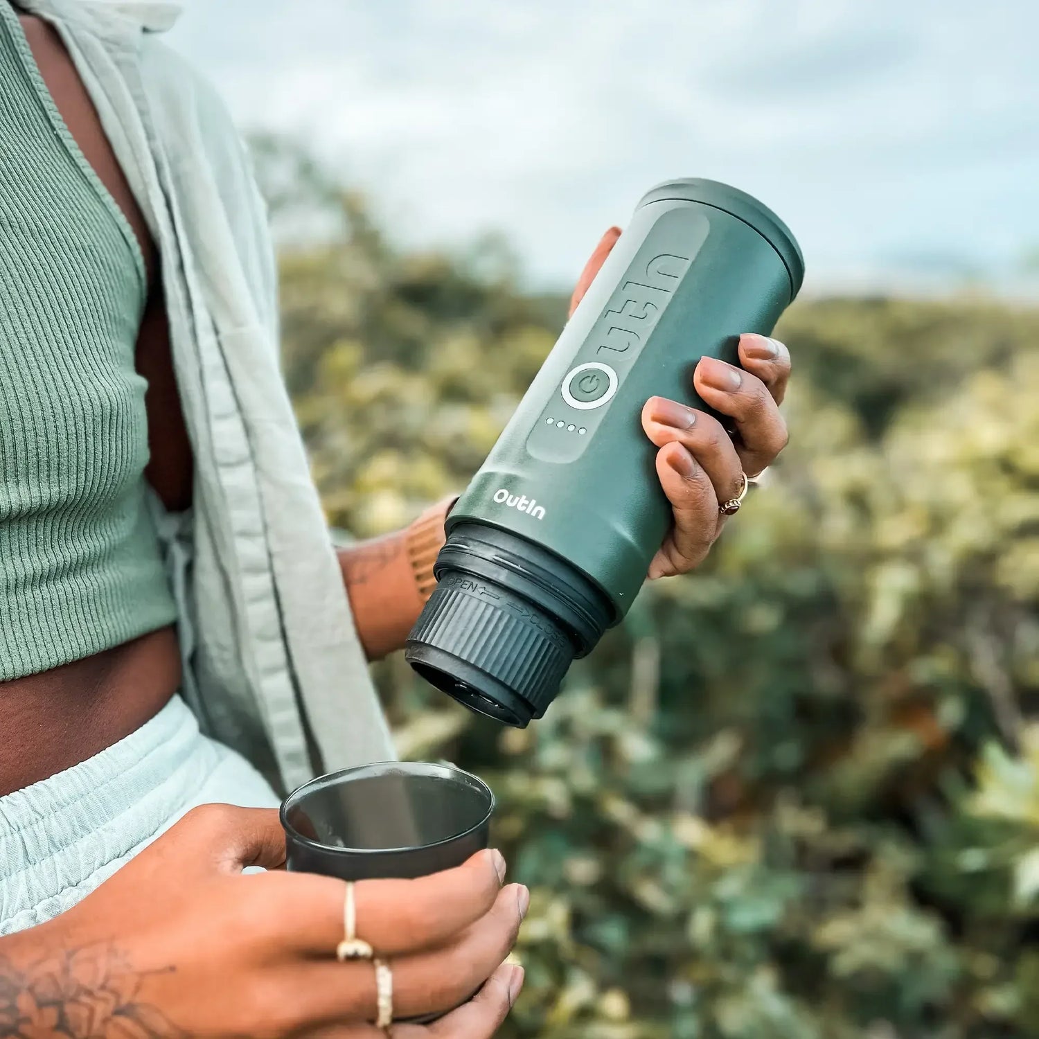Nano Portable Espresso Machine (Forest Green) by OutIn