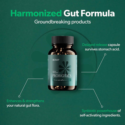 BIOMA Probiotic Gut Support - Vegan, Gluten Free, 60 Caps - Clearance Sale by BalanceX