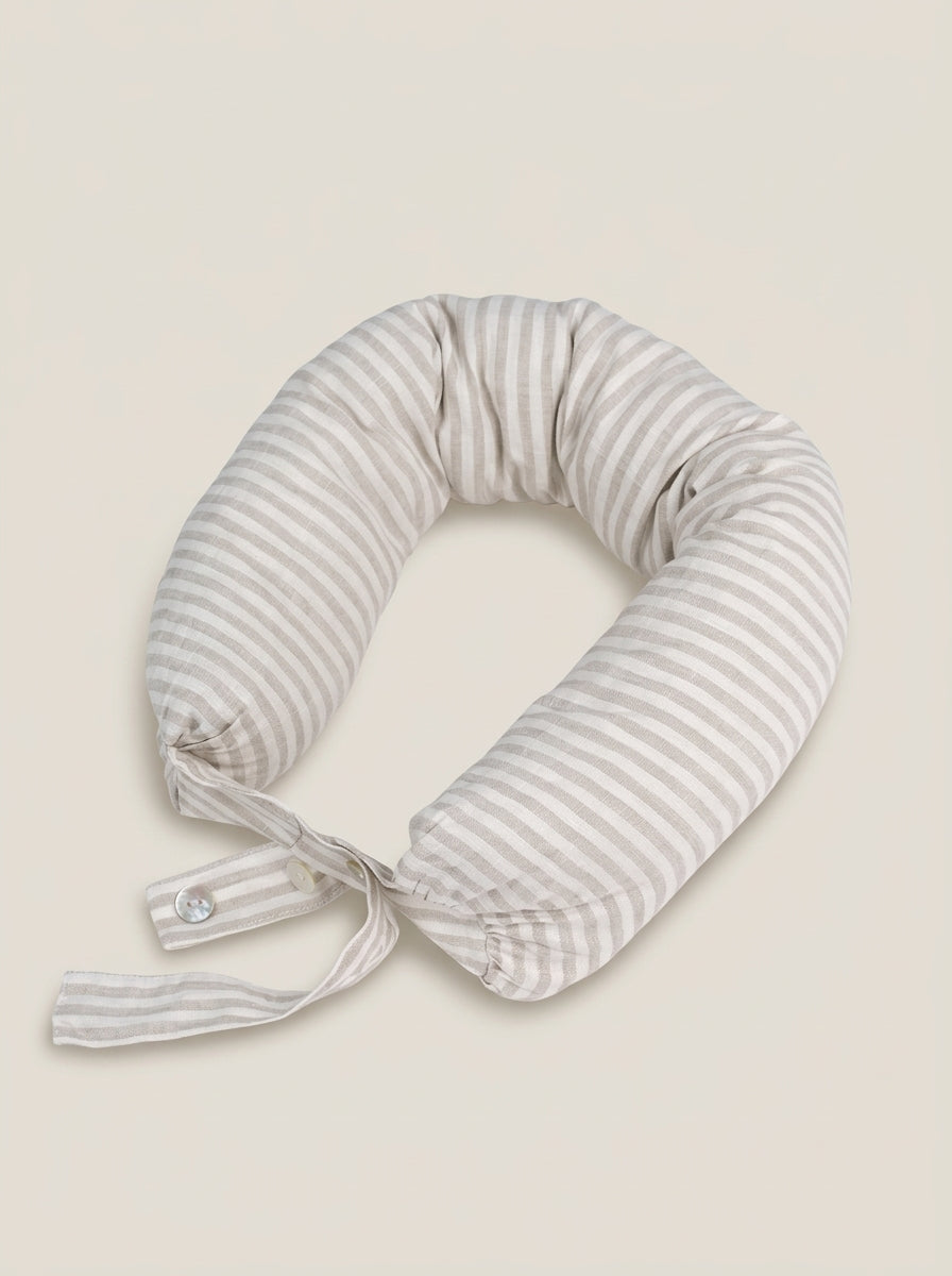 Linen Adjustable Neck Support Travel Pillow by LINTICO