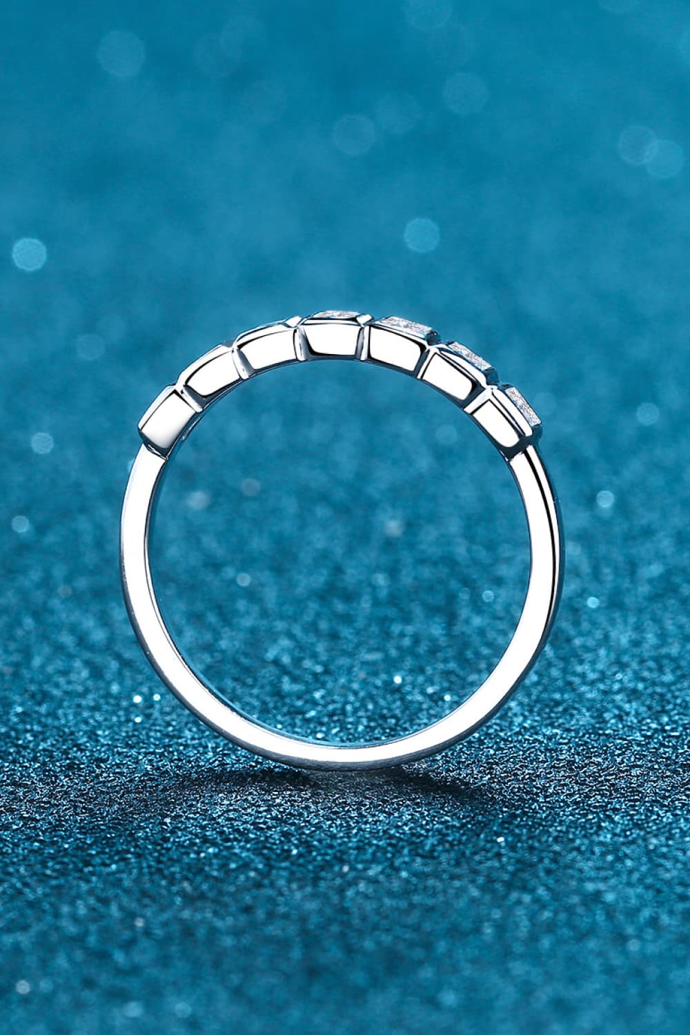 Sparkala™ Rhodium-Plated Half-Eternity 7 Stone Ring by Sparkala