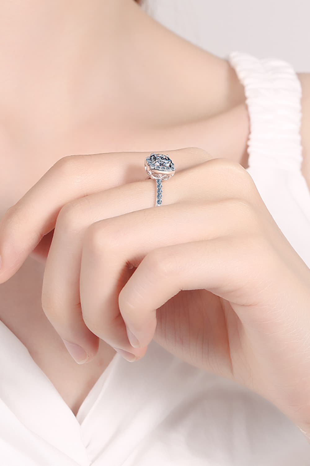 2 Carat Sparkala™ Square Halo Ring (Rhodium Over Pure Sterling Silver) by Sparkala