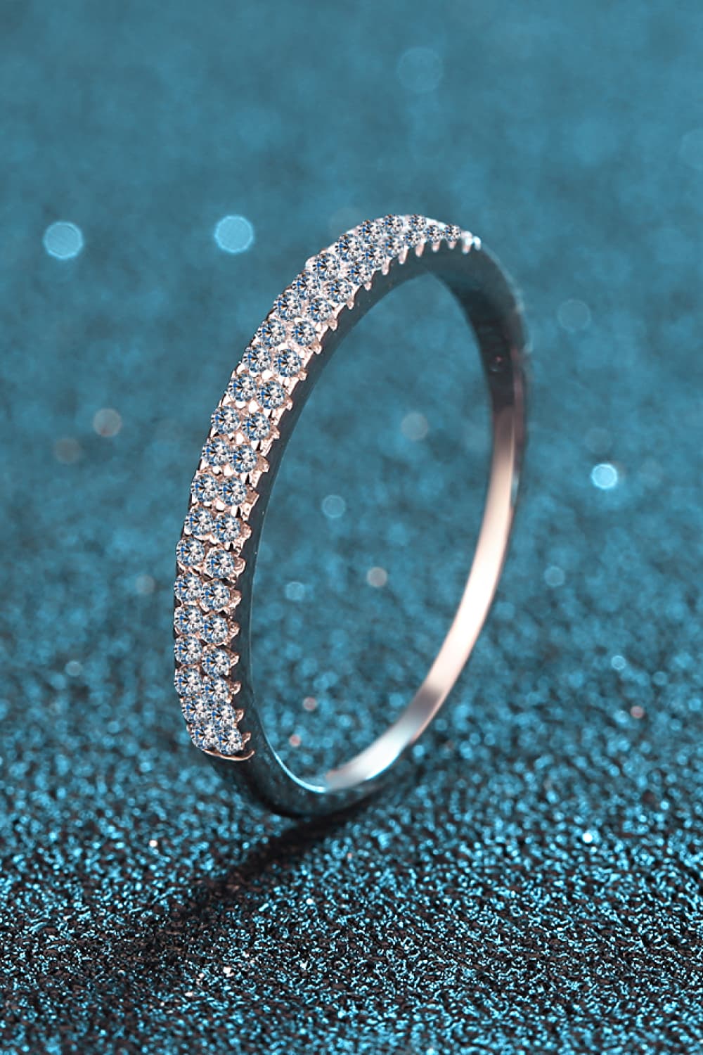 Sparkala™ Half-Eternity Ring (Rhodium Over Pure Sterling Silver) by Sparkala