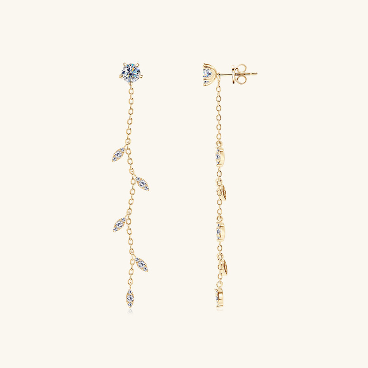 1.38 Carat Sparkala™ Pure Sterling Silver Leaf Earrings by Sparkala