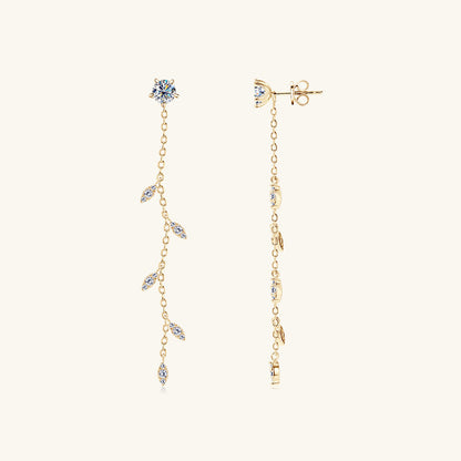 1.38 Carat Sparkala™ Pure Sterling Silver Leaf Earrings by Sparkala