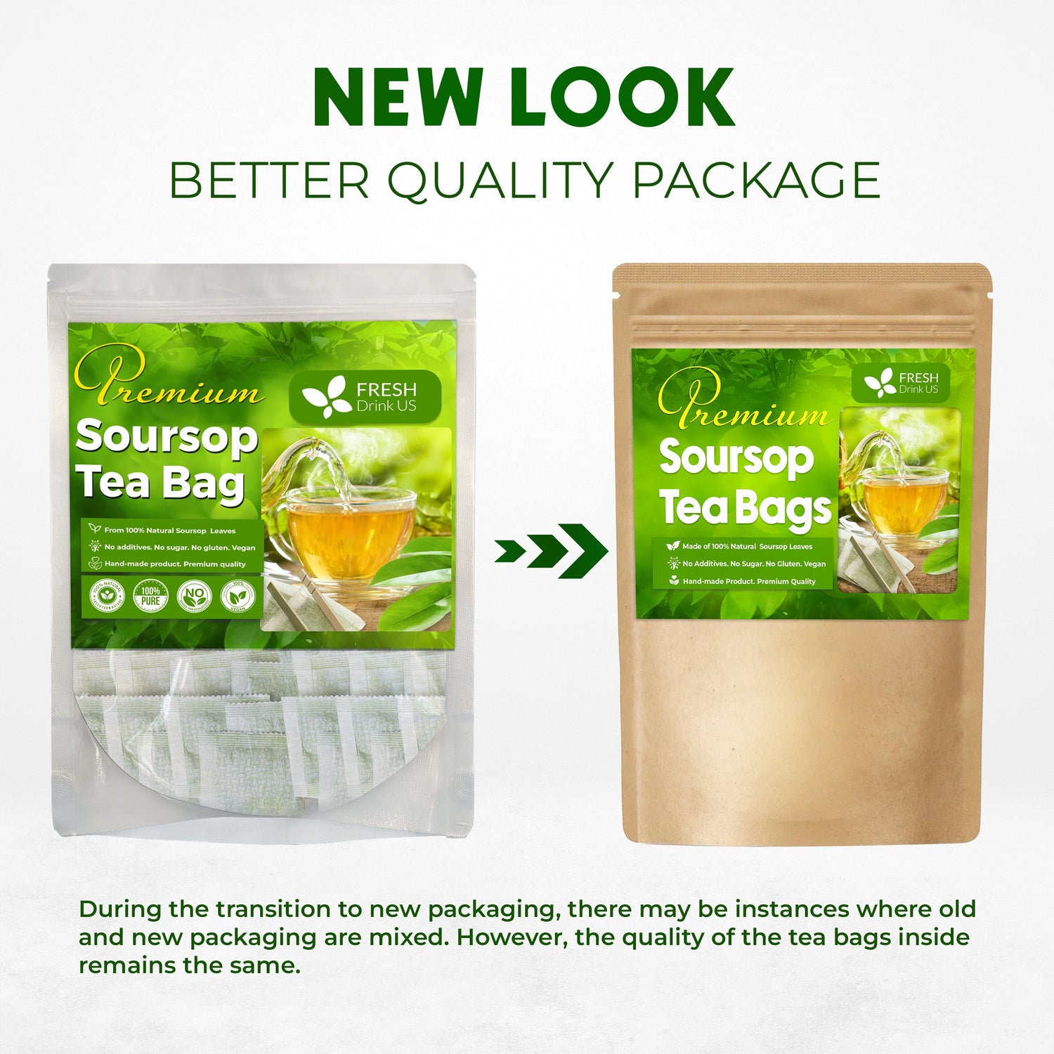 Premium Soursop Leaves Tea bags, Dried Soursop Leaves, Soursop Leaf Powder, Guanabana Leaves Tea, Hoja Guanabana Tea by FreshDrinkUS - Natural and Premium Herbal Tea
