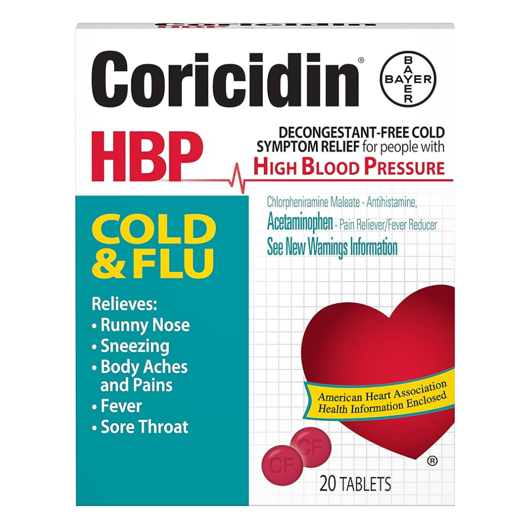 Coricidin HBP Cold &amp; Flu Tablets (20ct) by Farmacias Savia
