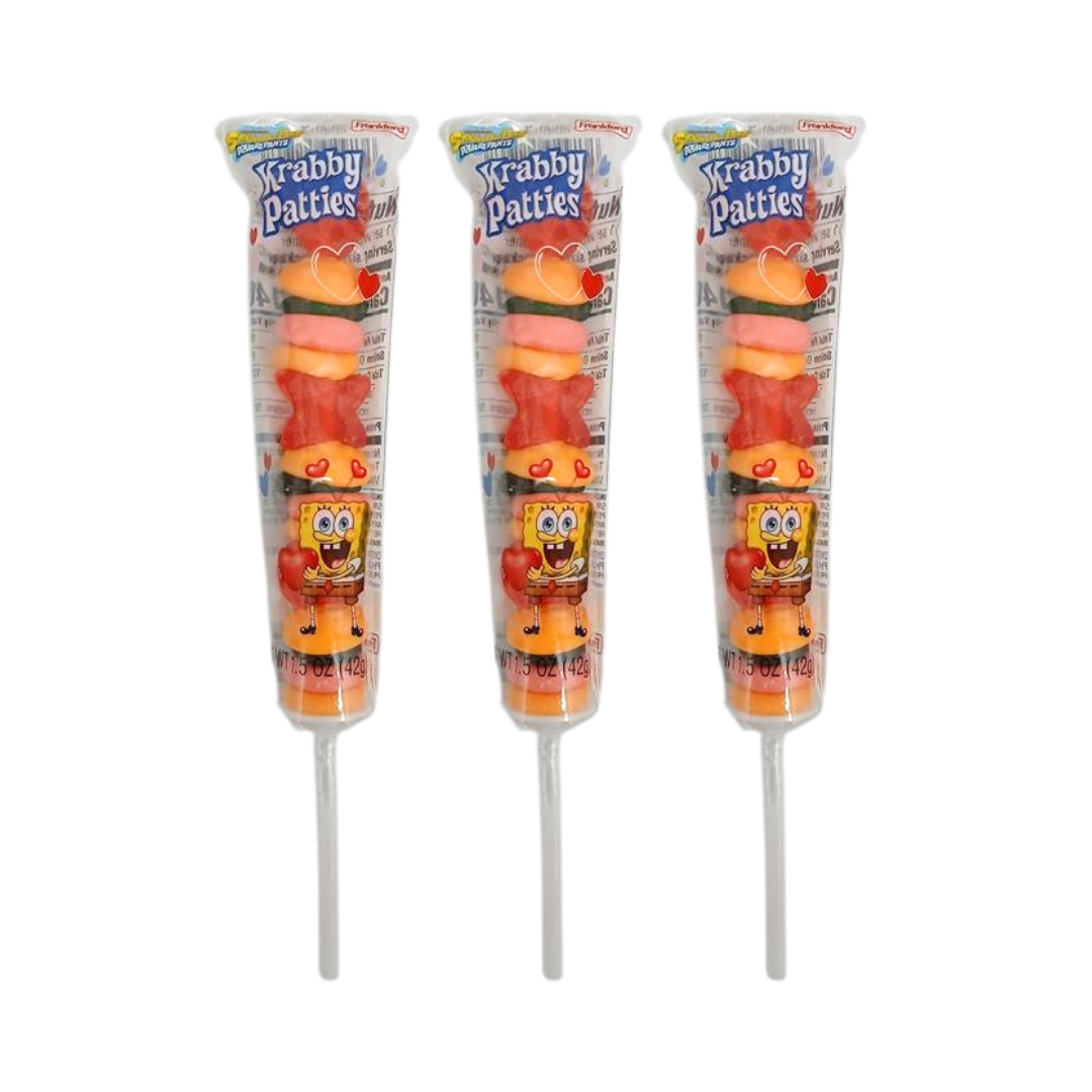 Frankford SpongeBob Krabby Patties Valentine Gummy Kabob (1.5oz) by Farmacias Savia