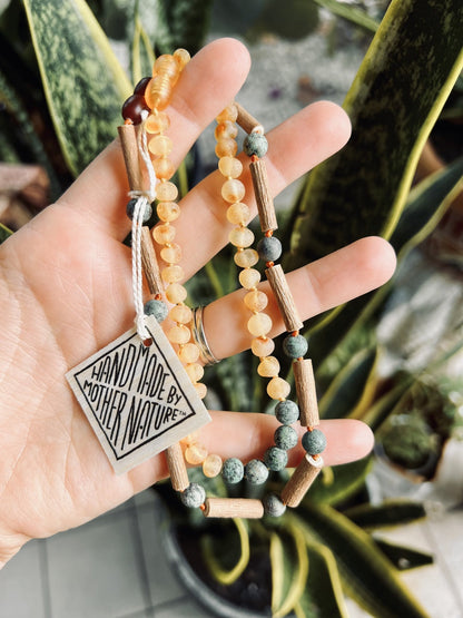 Hazelwood + Turquoise Jasper Necklace by CanyonLeaf