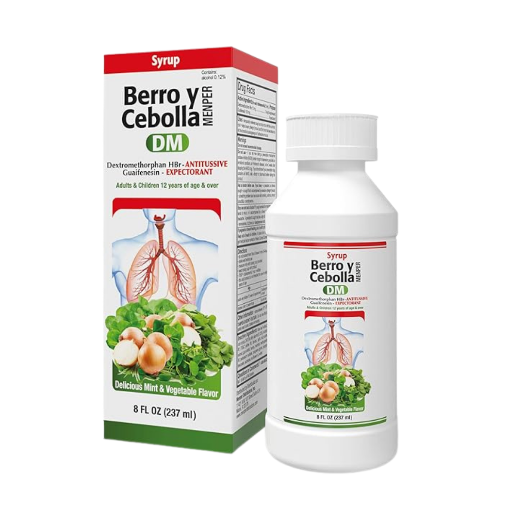 Menper Berro y Cebolla DM Multi-Symptom Cough Syrup (8oz) by Farmacias Savia