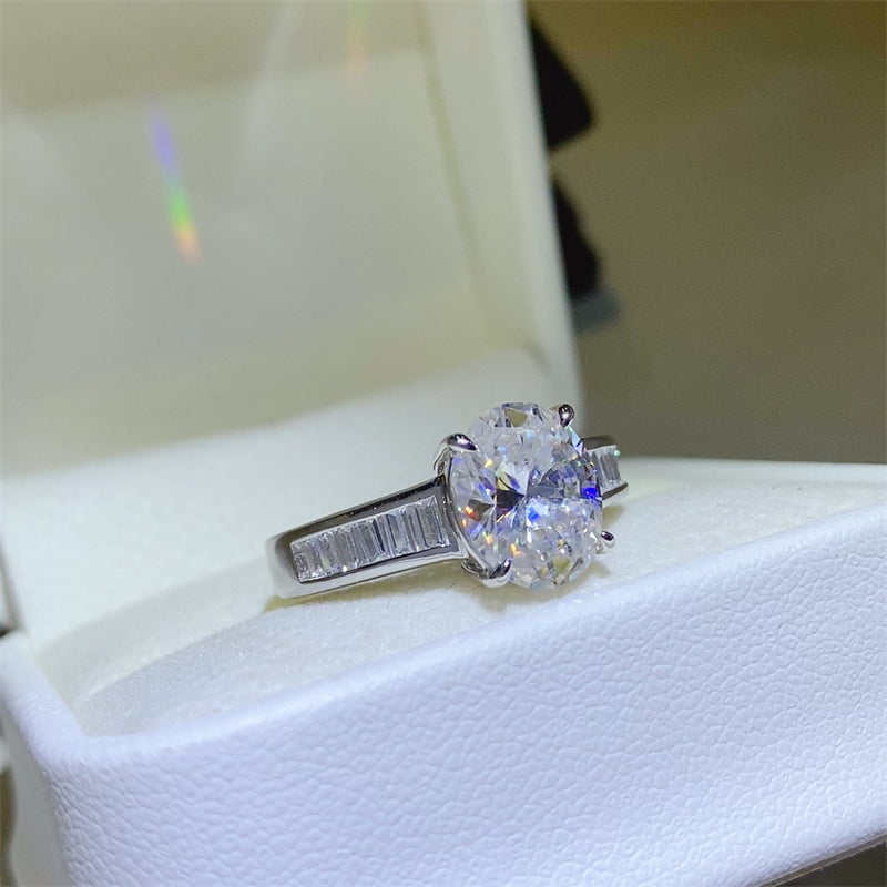 3 Carat Oval-Cut Sparkala™ Pure Sterling Silver Ring by Sparkala